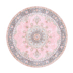Round Vintage Rug - Lily Medallion Pink