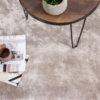 Round Washable Viscose Rug - Vive Grey