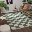 Checkerboard Rug - Blox Fringe Green