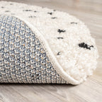 Round High Pile Rug - Grand Dots Cream/Black