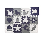 Foam puzzle mat - Sam Sea Dark Blue/White