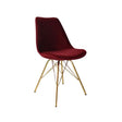 Velvet Chair Red - Gold Frame