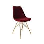 Velvet Chair Red - Gold Frame