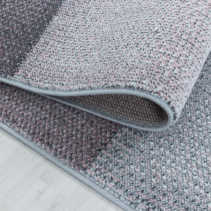 Modern floor rug - Optimism Block Pink/Grey