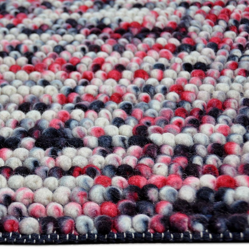 Wool Bobble Floor Rug - Madeleine Red