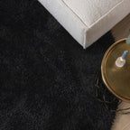 Round Shaggy Rug - Blaze Black