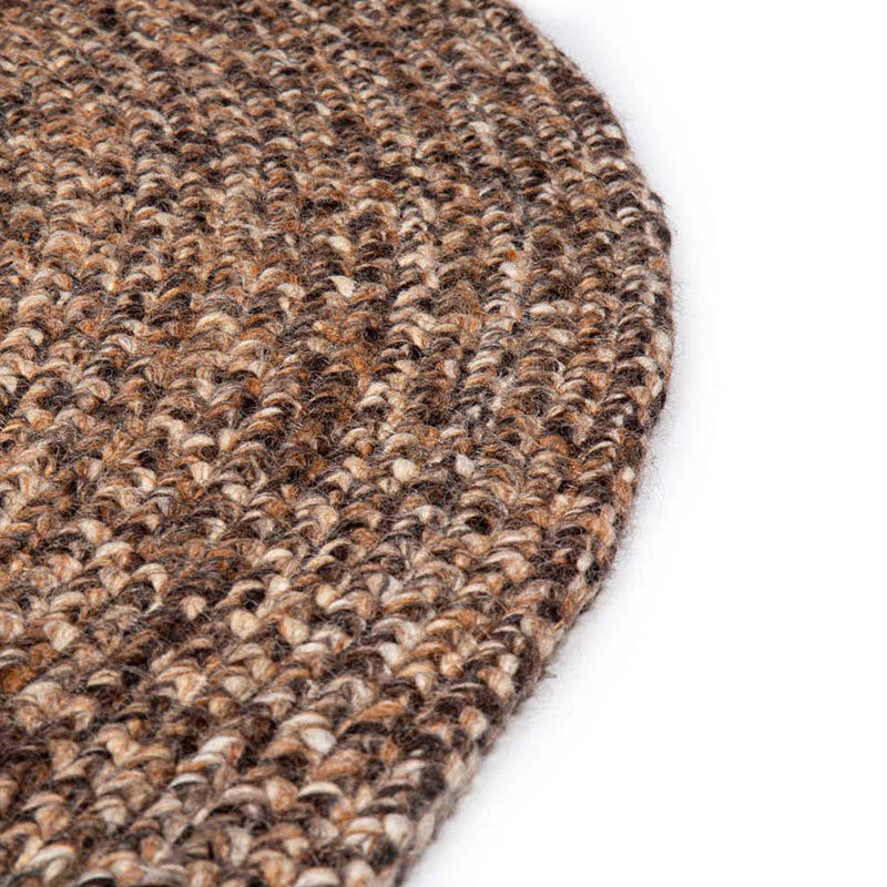 Round Wool Floor Rug - Bellano ST Brown 623