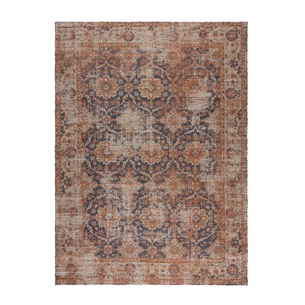 Jute floor rug - Mauro Vintage Brown/Blue