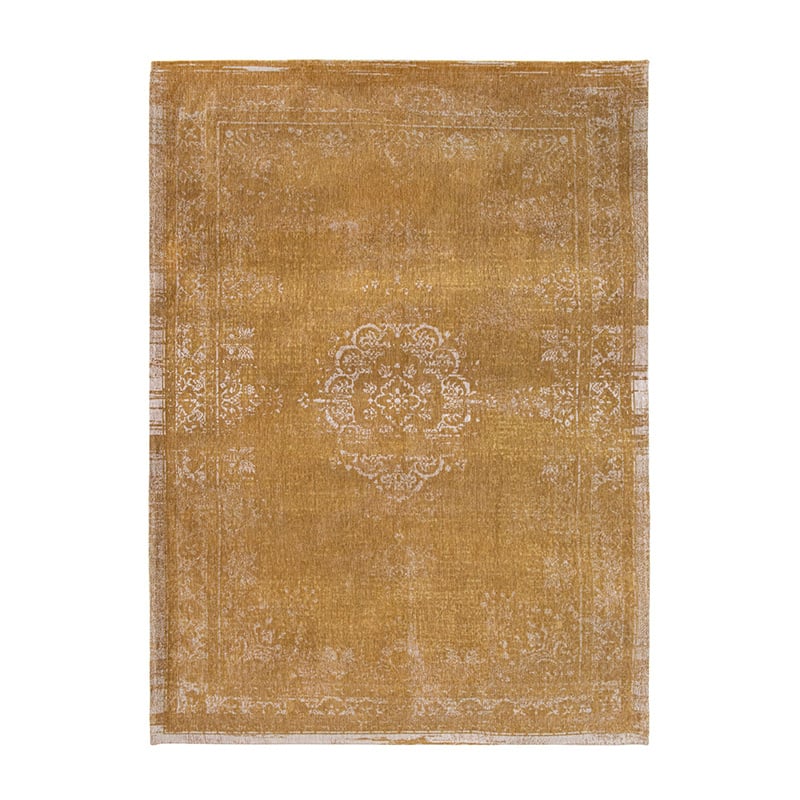 Vintage Floor Rug - Fading World Medallion Ochre Yellow 9145