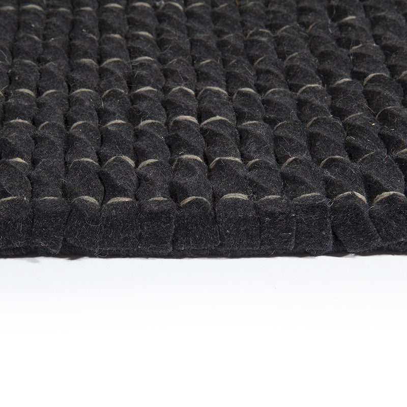 Wool floor rug - Louise Black