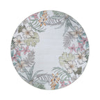 Round outdoor rug flowers - Poppy Cream