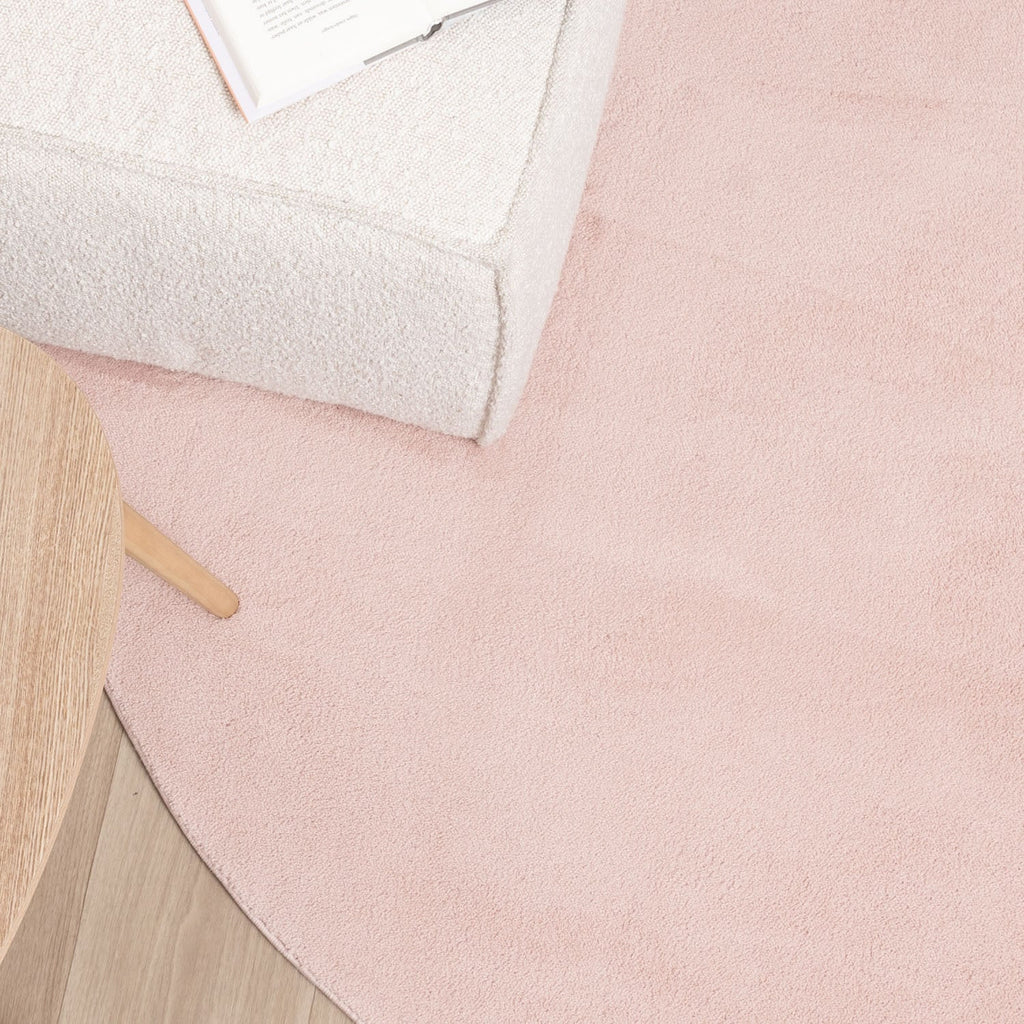Round Washable Rug - Vivid Pink