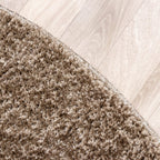 Round High-Pile Rug - Glazy Taupe
