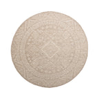 Round Jute Outdoor Rug - Atlas Aztec Brown/Cream