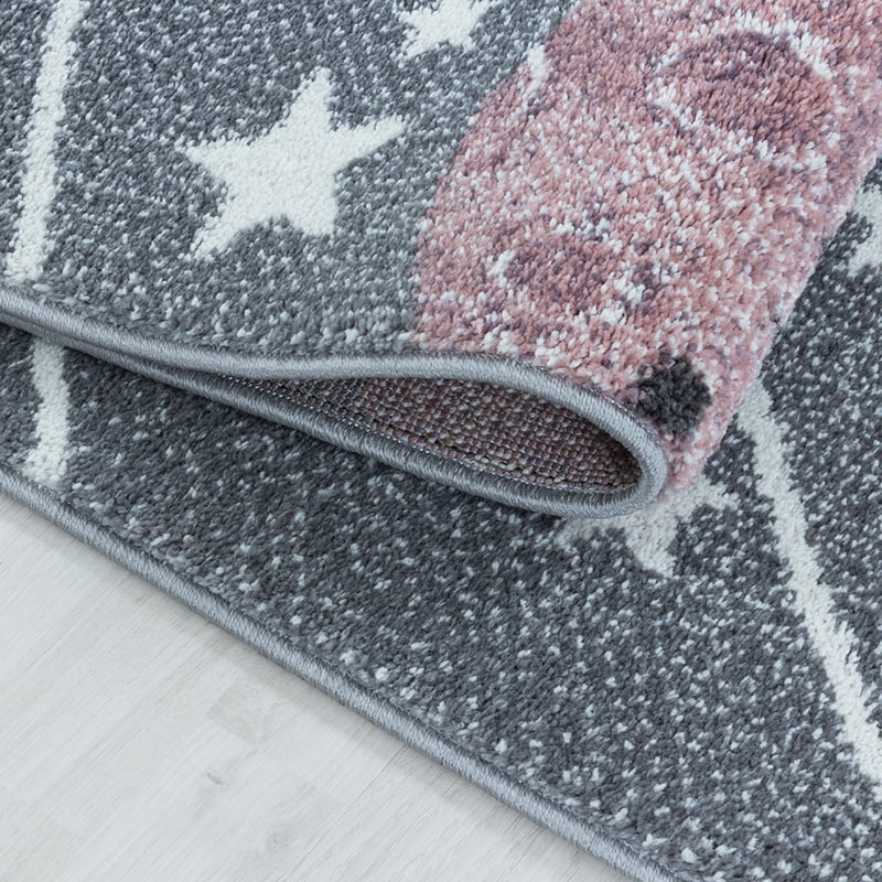 Round children's rug - Fleurtje Planets Grey