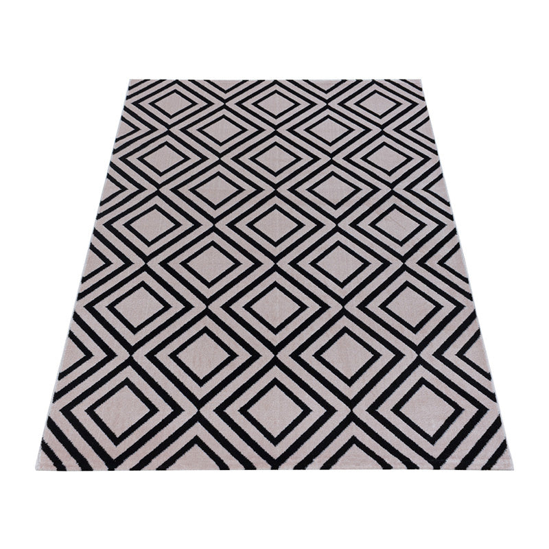 Modern floor rug - Streaky Square Pink/Black