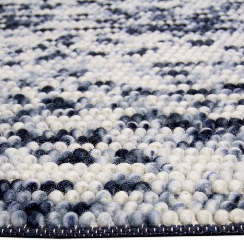 Wool bobble floor rug - Madeleine Black/White