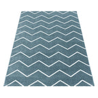 Low-pile floor rug - Smoothly Weave Blue/White