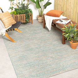 Modern Outdoor Rug - Playa Aztec Green