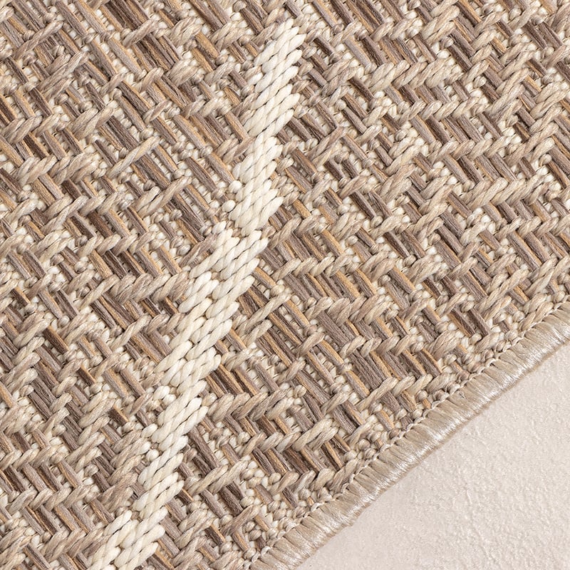 Jute Outdoor Rug - Fora Lines Natural