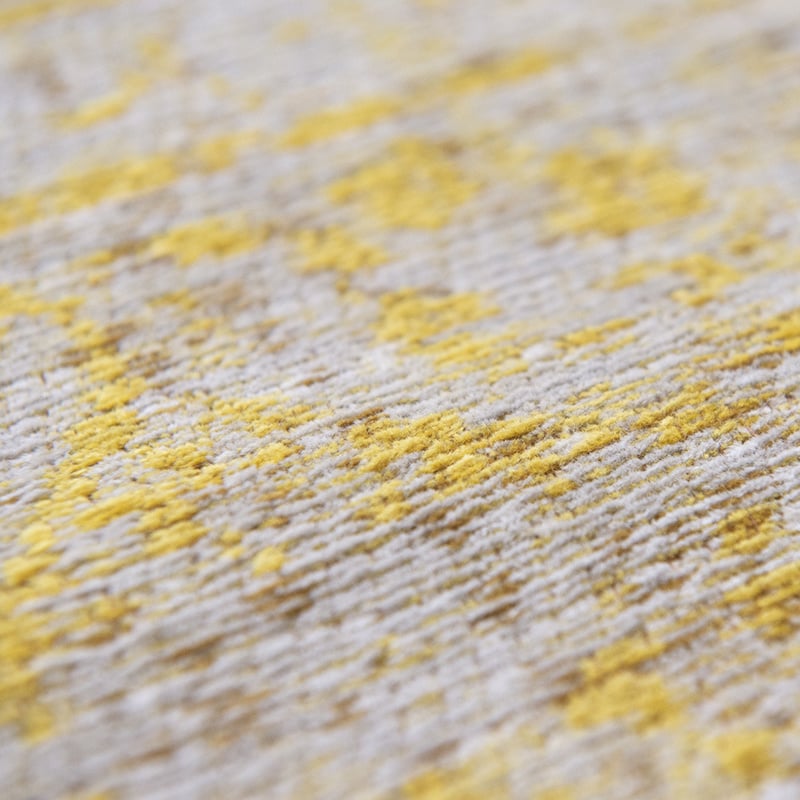 Vintage floor rug - Fading World Medallion Yellow 9062