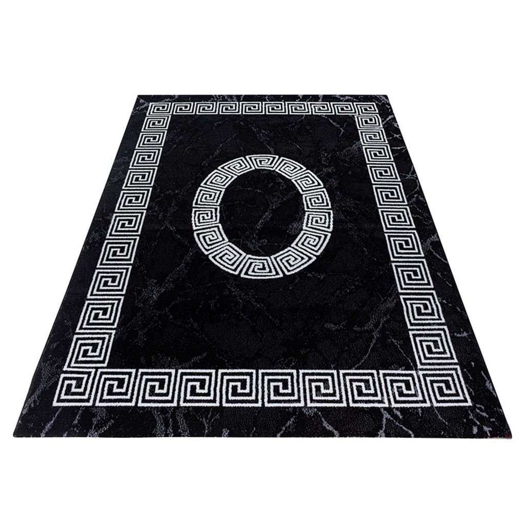 Modern Floor Rug - Plus Black 8009