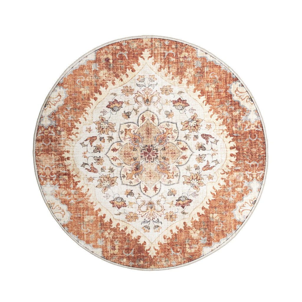 Round Vintage Outdoor Rug - Santo Mandala Terra