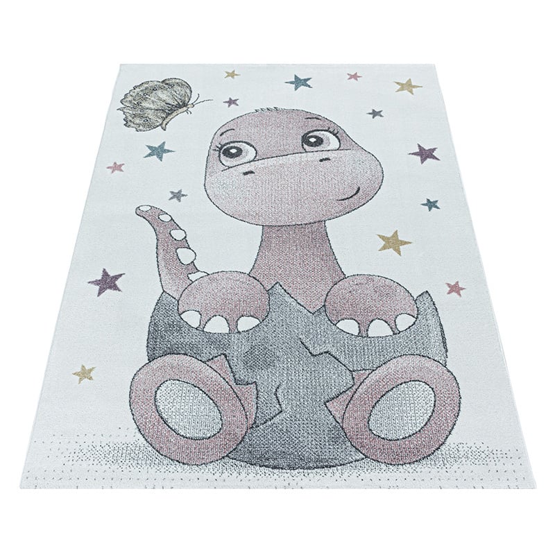 Children's floor rug - Fleurtje Dino Pink