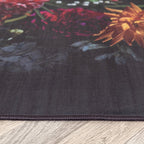 Floral Rug - Florine Black/Pink