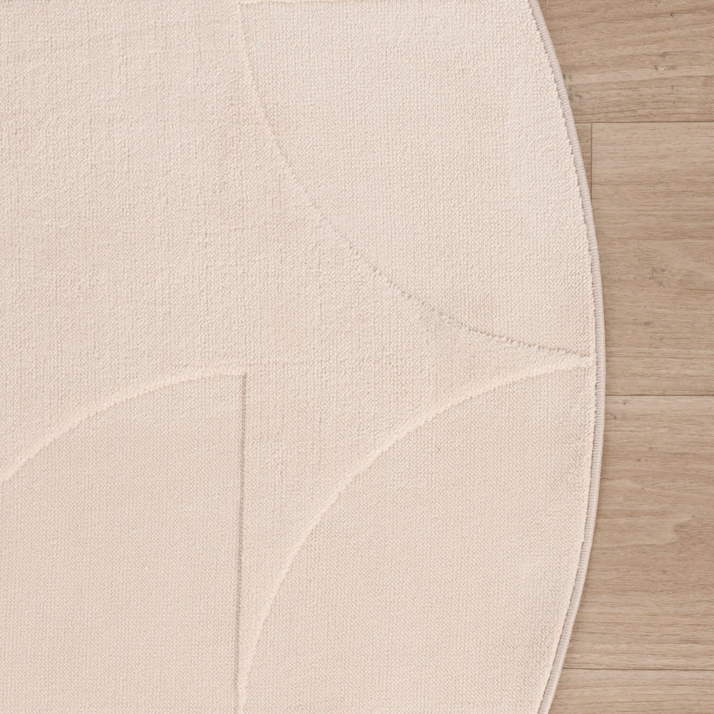 Round Scandinavian Rug - Charm Circles Beige