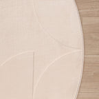 Round Scandinavian Rug - Charm Circles Beige
