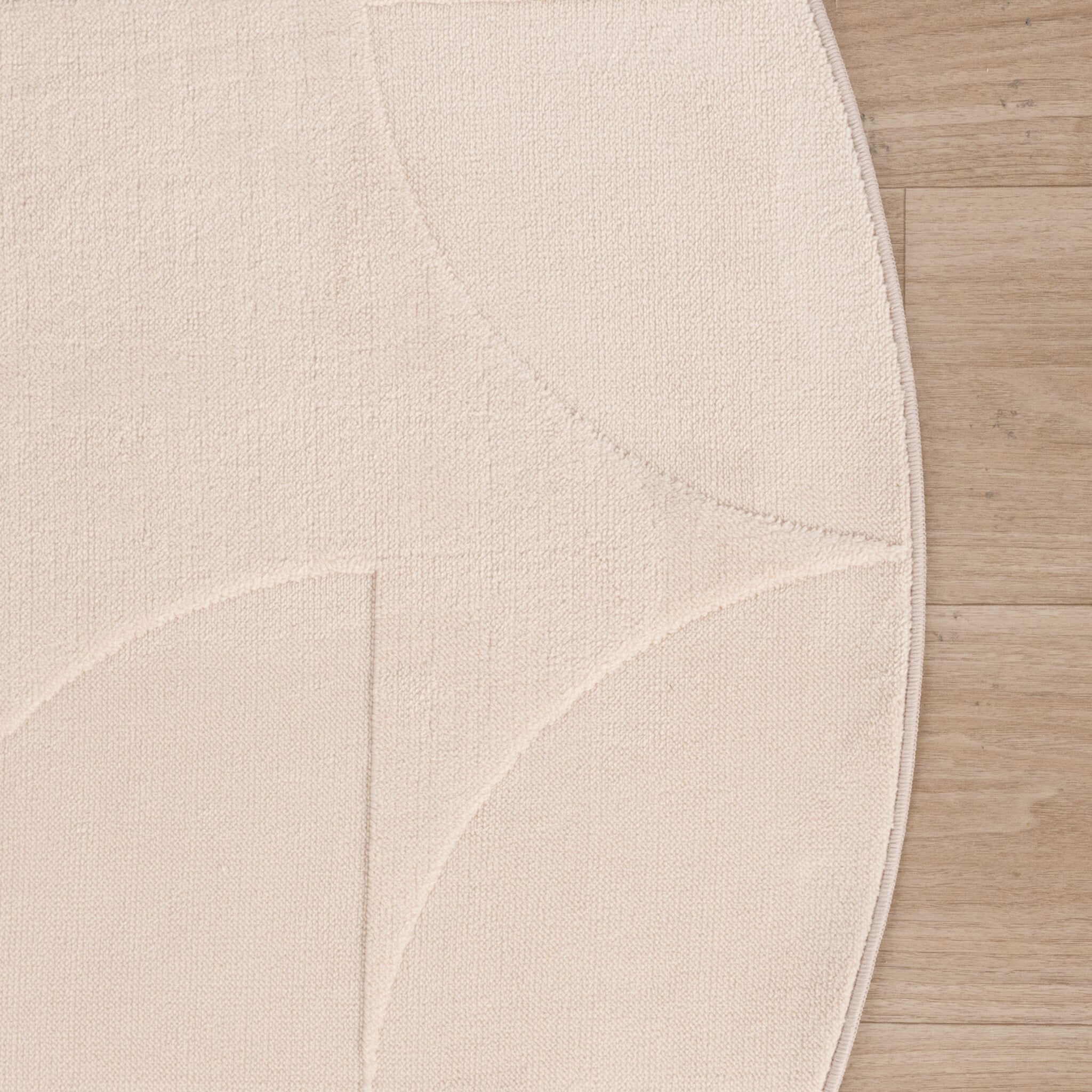Round Scandinavian Rug - Charm Circles Beige