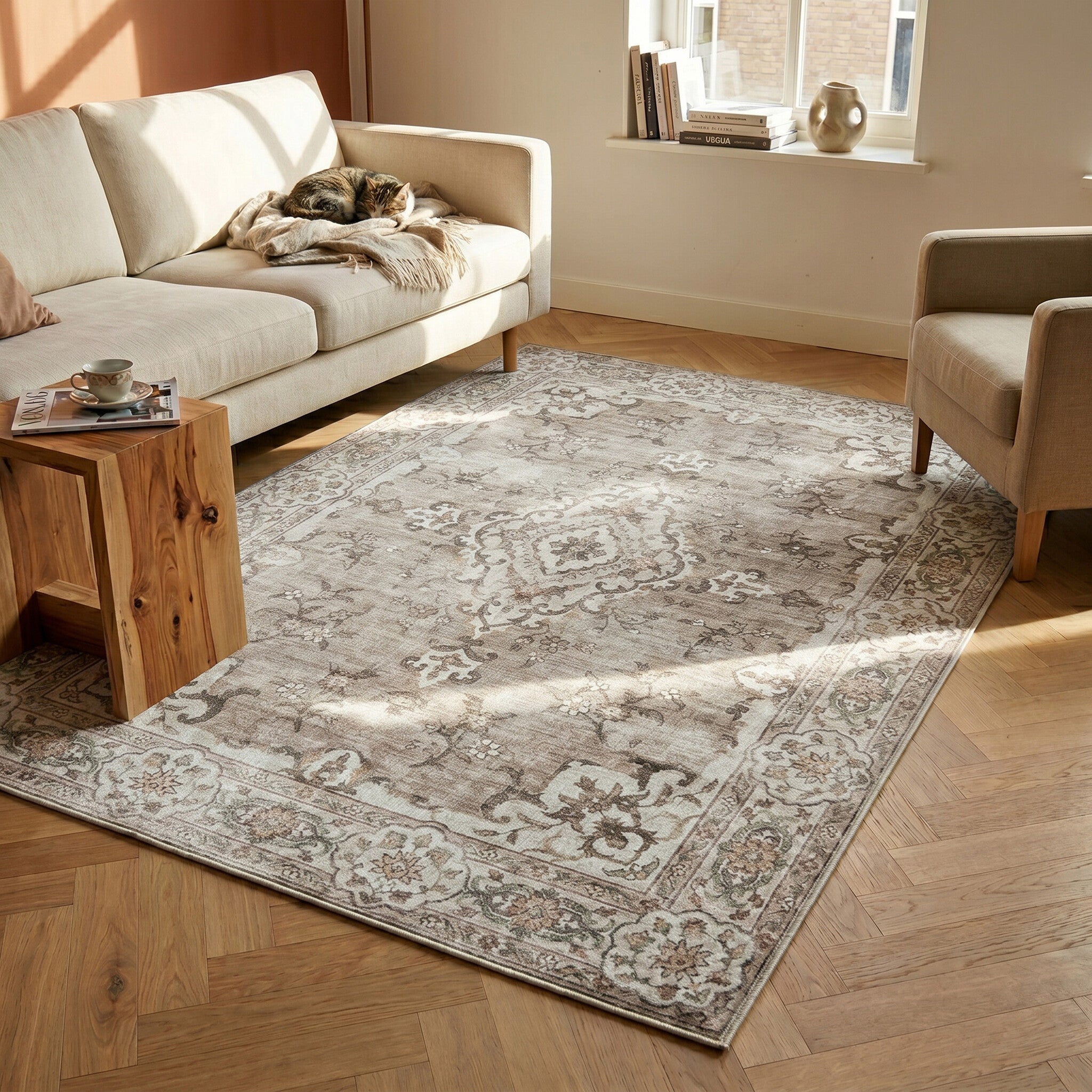Vintage rug - Ember Medallion Taupe