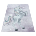 Children's floor rug Unicorn - Fleurtje Purple