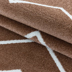 Low-pile floor rug - Smoothly Weave Brown/White