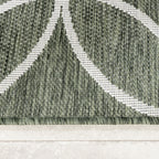 Geometric Outdoor Rug – Faro Ripple Green/White