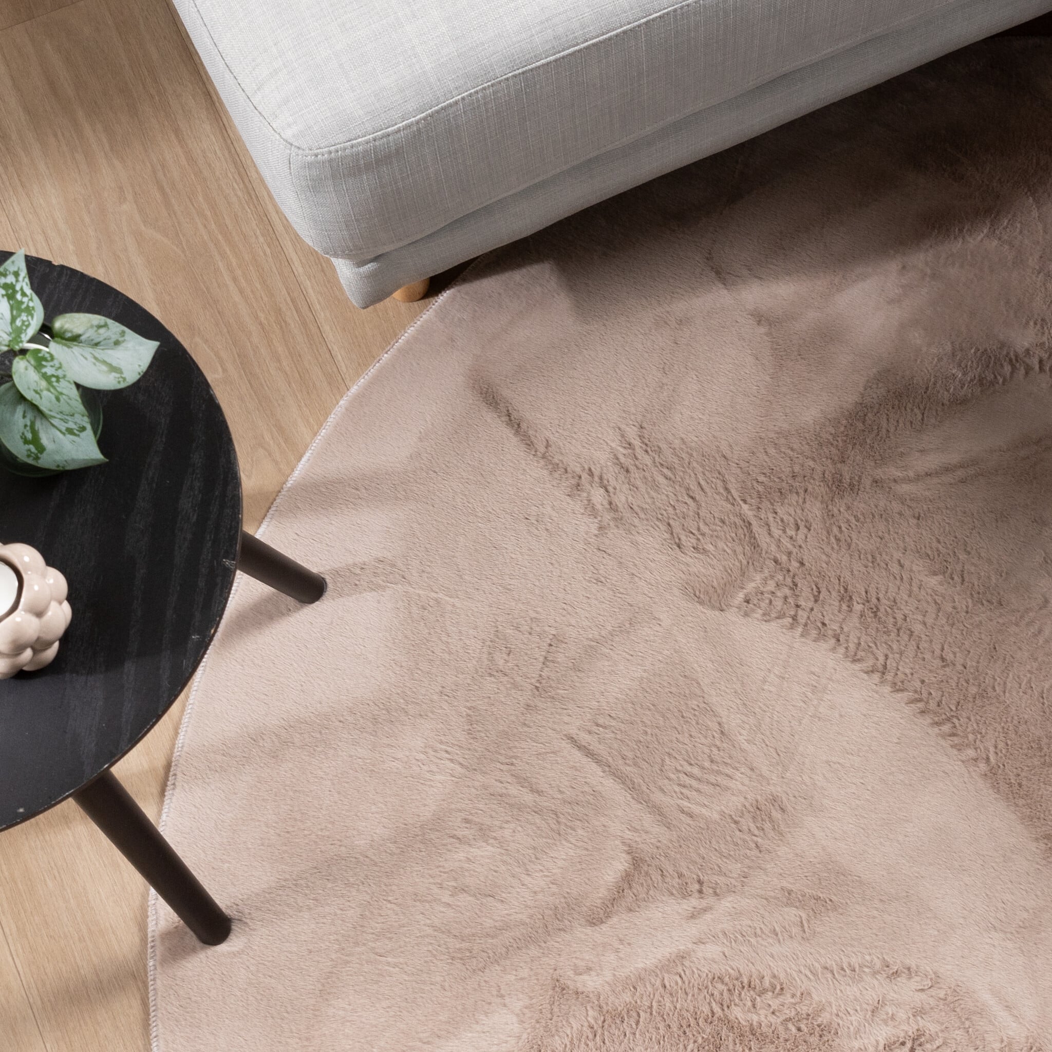 Oval low-pile rug - Cozy Taupe