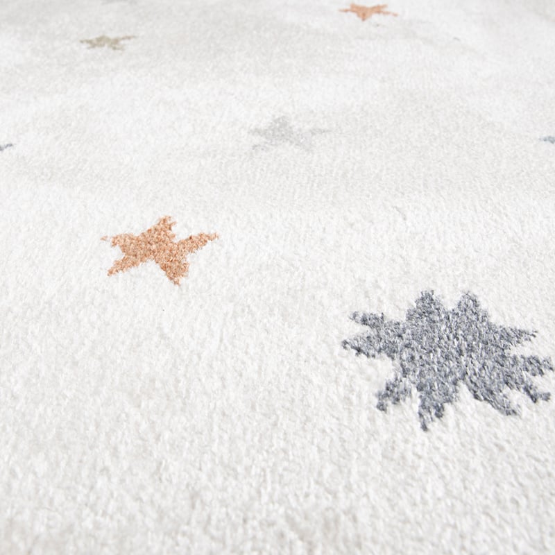 Round Washable Kids Rug - Ravi Stars Multicolour