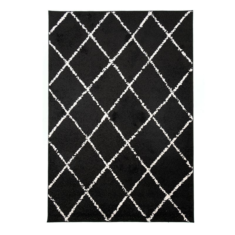 High Pile Rug - Grand Lines Black/Cream
