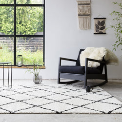 High Pile Rug - Grand Lines Cream/Black