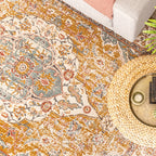 Vintage Rug - Thirza Medallion Ochre Yellow/Multicolour