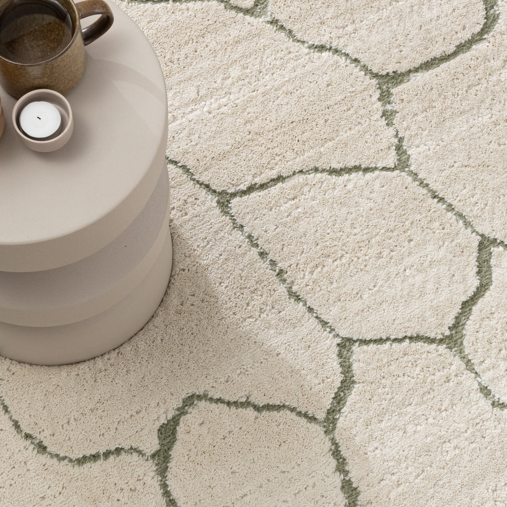 Scandinavian Rug - Yune Stone Cream/Green