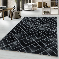 Modern floor rug - Marble Pattern Anthracite/Silver