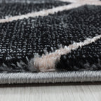 Modern floor rug - Marble Square Anthracite/Brown