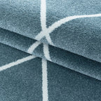 Low-pile floor rug - Smoothly Lines Blue/White