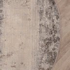 Round Abstract Rug - Xavier Brush Taupe/Grey