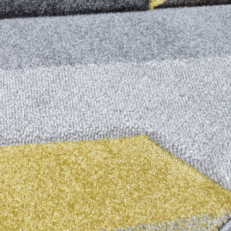 Modern Floor Rug - Hando Arora Grey/Ochre Yellow