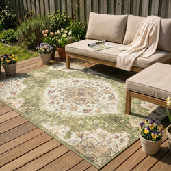 Vintage Outdoor Rug - Santo Mandala Green
