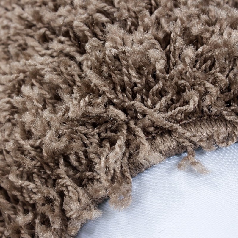 Round High-Pile Floor Rug - Life Mocha