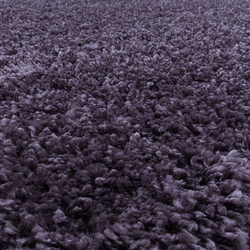 Round high-pile floor rug - Softy Purple